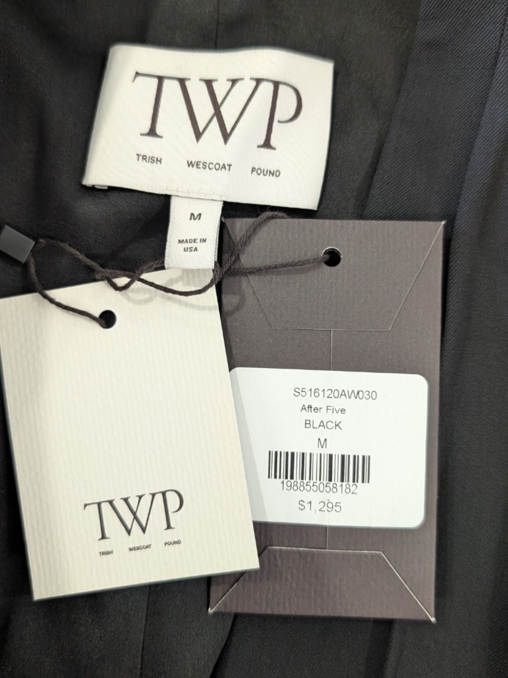 TWP After Five Collarless Blazer Black Virgin Wool Silk Lining Sz M NWT $1295 - Picture 5 of 12